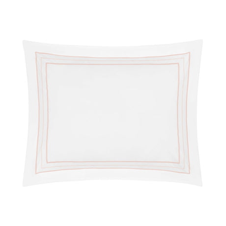 Triad Pillow Sham in White and Light Pink - Home Treasures at Fig Linens and Home