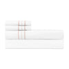 Triad Flat Sheet and Pillowcases in White and Light Pink - Home Treasures at Fig Linens and Home