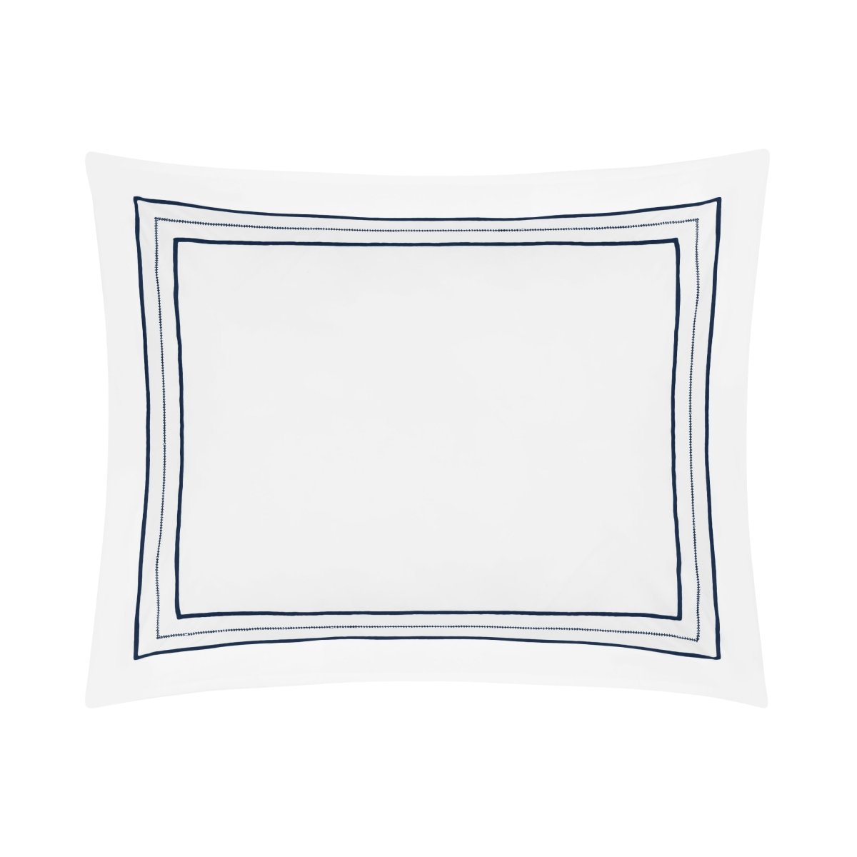 Triad Pillow Sham in White and Navy - Home Treasures at Fig Linens and Home