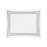 Triad Pillow Sham in White and Navy - Home Treasures at Fig Linens and Home