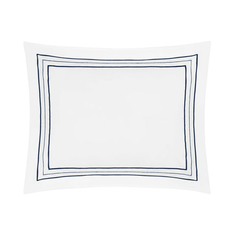 Triad Pillow Sham in White and Navy - Home Treasures at Fig Linens and Home