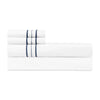 Triad Flat Sheet and Pillowcases in White and Navy - Home Treasures at Fig Linens and Home