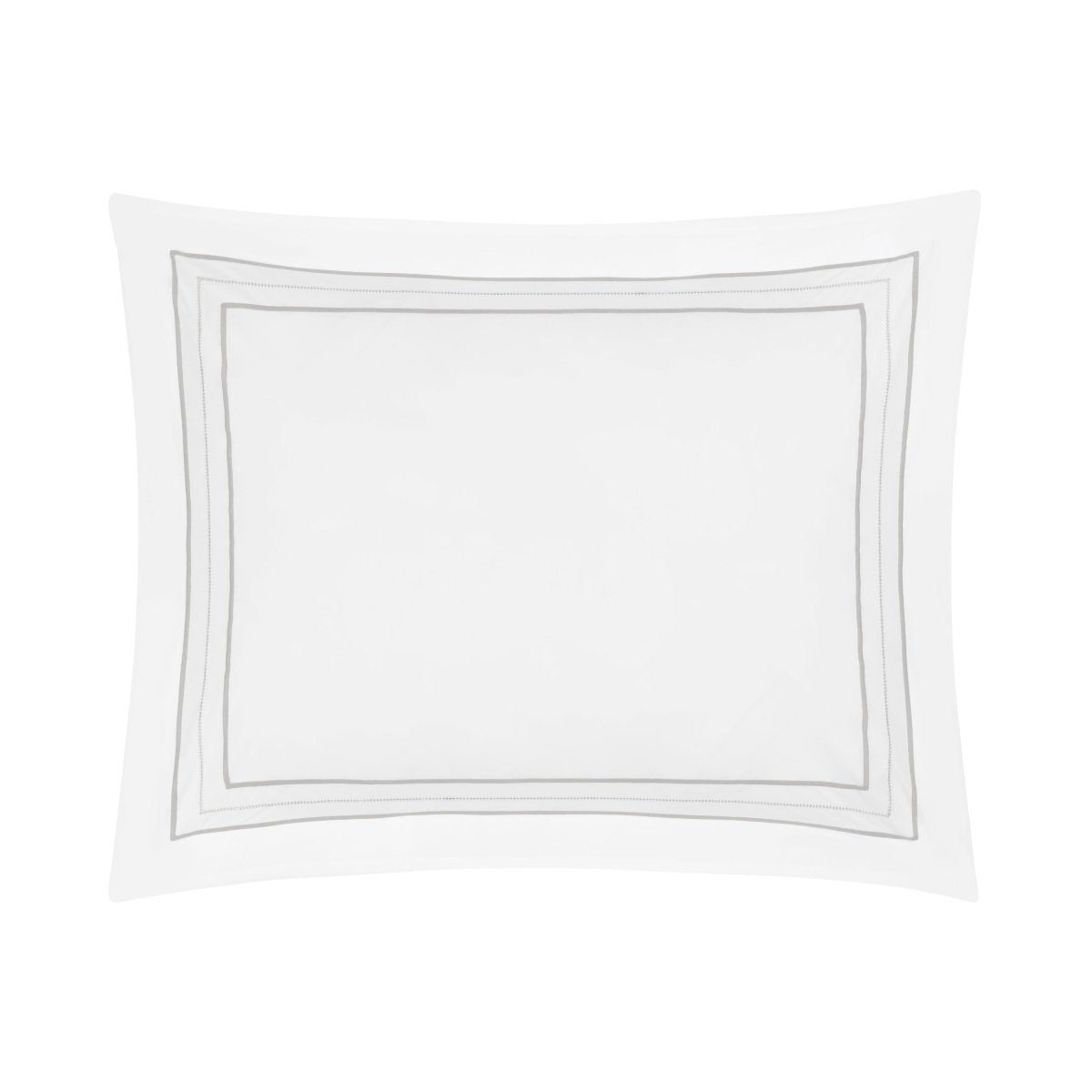 Triad Pillow Sham in White and Pebble - Home Treasures at Fig Linens and Home