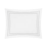 Triad Pillow Sham in White and Pebble - Home Treasures at Fig Linens and Home
