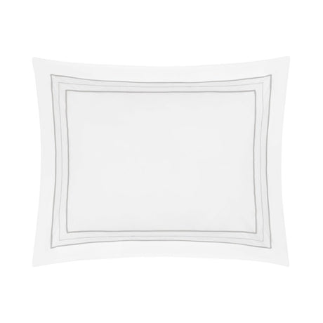 Triad Pillow Sham in White and Pebble - Home Treasures at Fig Linens and Home