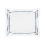 Triad Pillow Sham in White and Slate Blue - Home Treasures at Fig Linens and Home