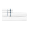 Triad Flat Sheet and Pillowcases in White and Slate Blue - Home Treasures at Fig Linens and Home