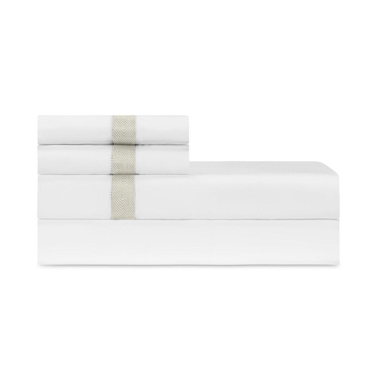 Sheets & Cases - Yves Bedding by Home Treasures in Herringbone Antique Cream at Fig Linens and Home