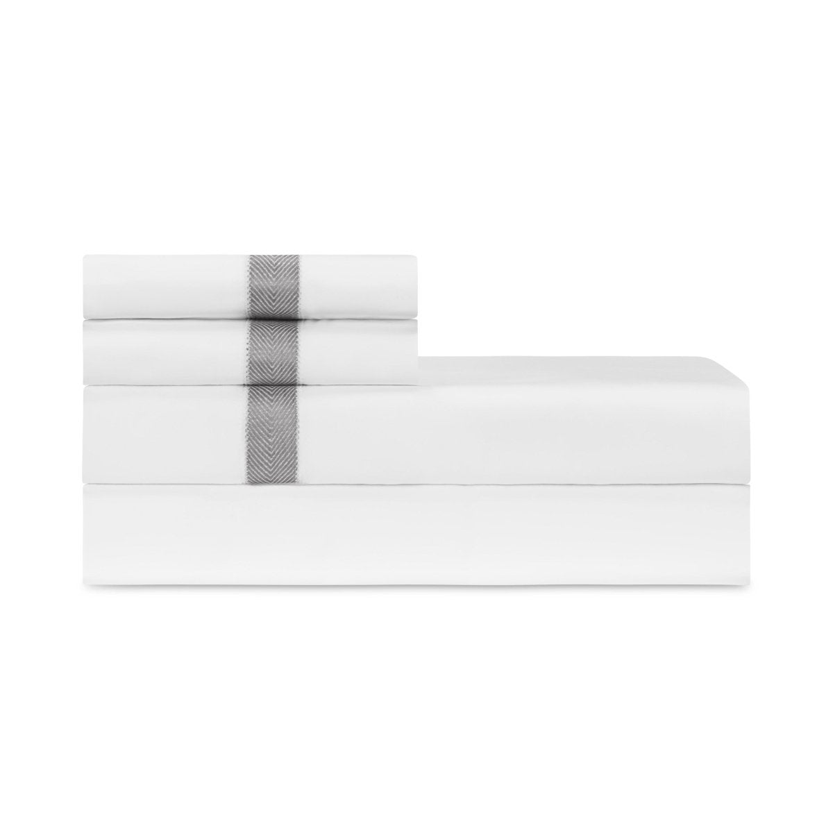 Sheets and Cases - Yves Bedding by Home Treasures in Herringbone Cool Gray at Fig Linens and Home