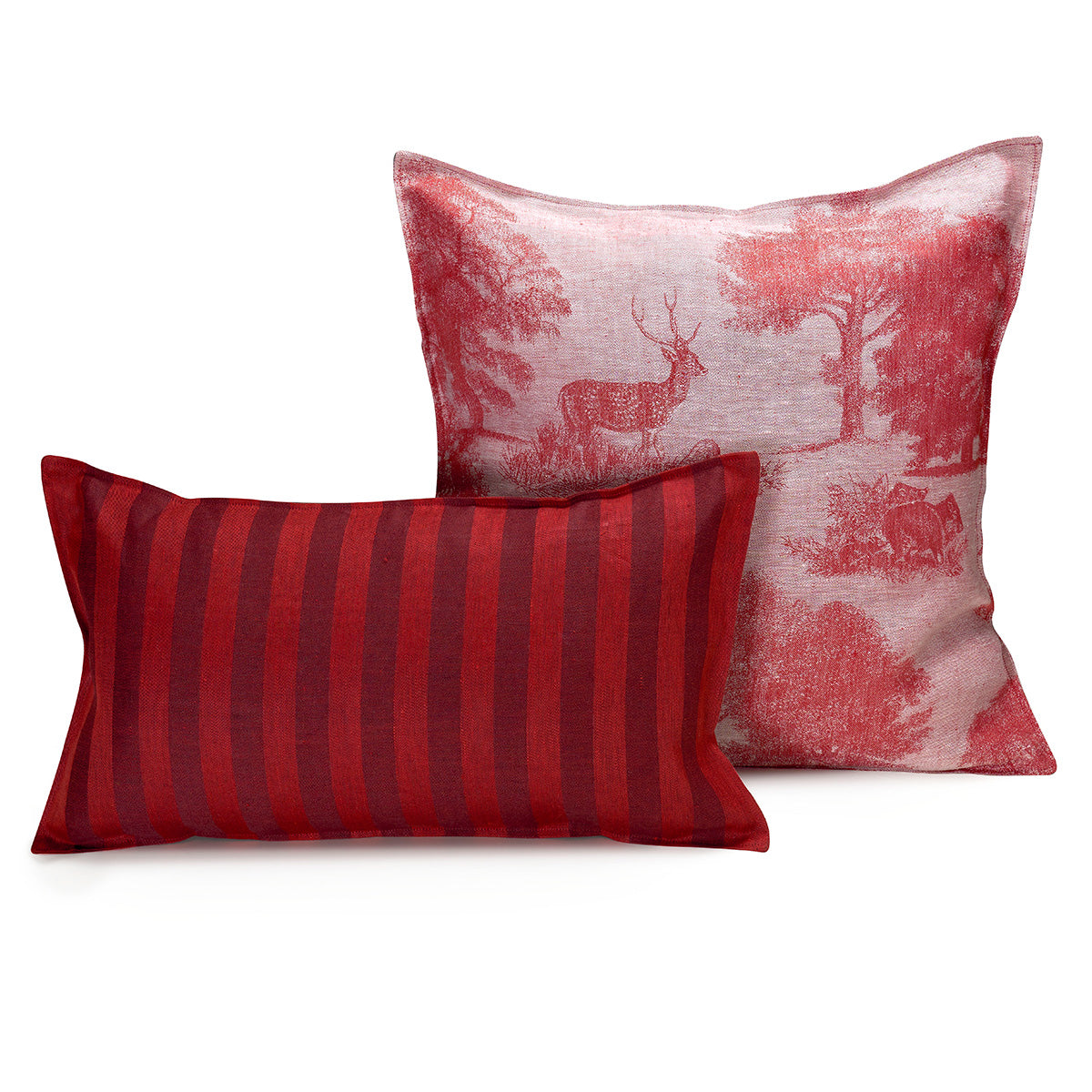Throw Pillows in 2 sizes - Souveraine red cushion cover by Le Jacquard Francais