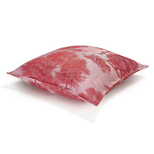 Square Throw Pillow - Souveraine red cushion cover by Le Jacquard Francais