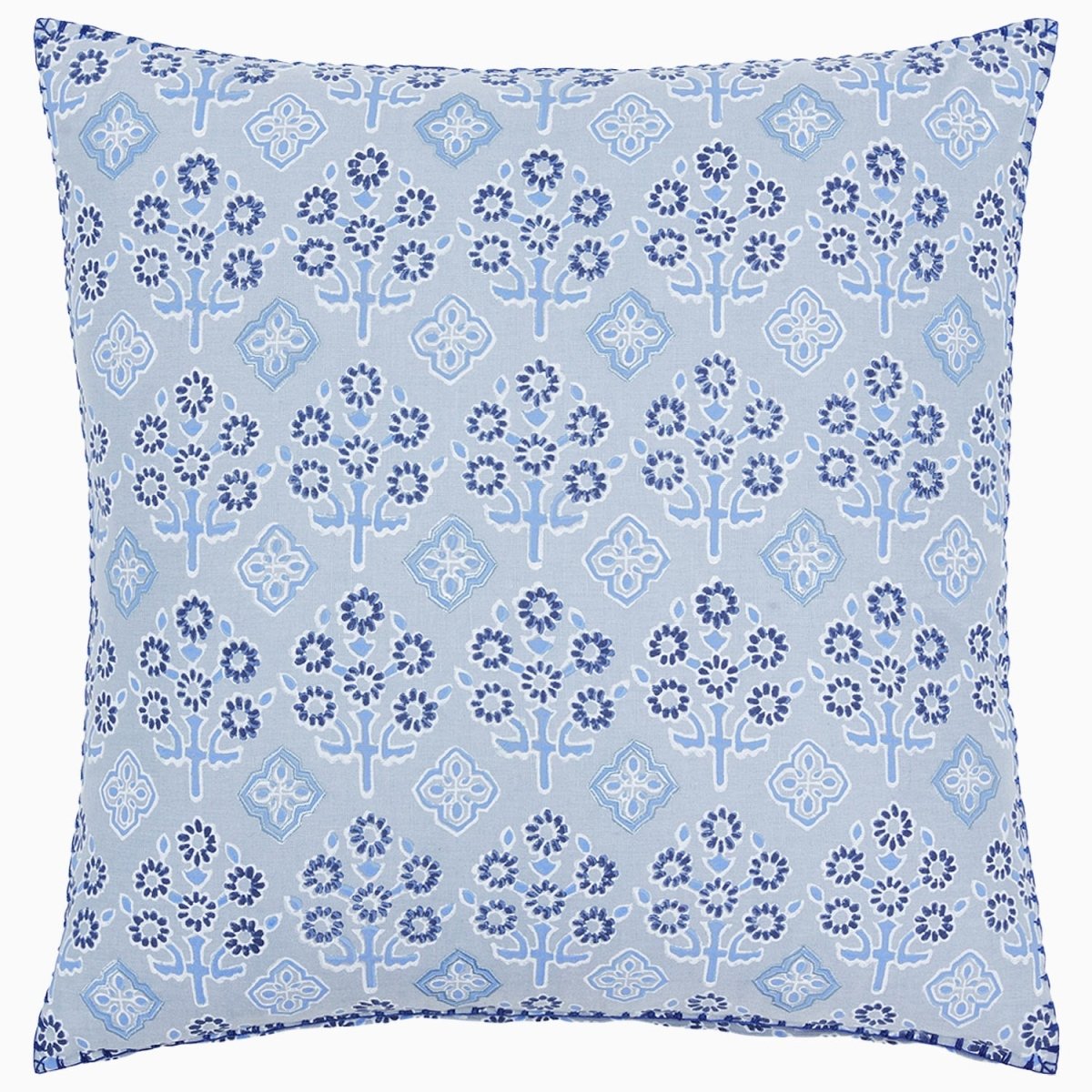 Aanan Light Indigo Pillow by John Robshaw at Fig Linens and Home - 1