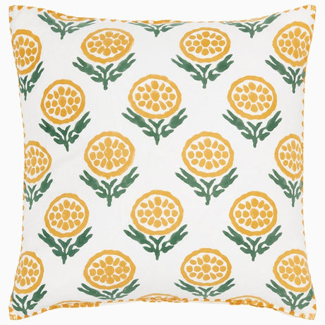 Anisha Marigold Pillow by John Robshaw at Fig Linens and Home - 1