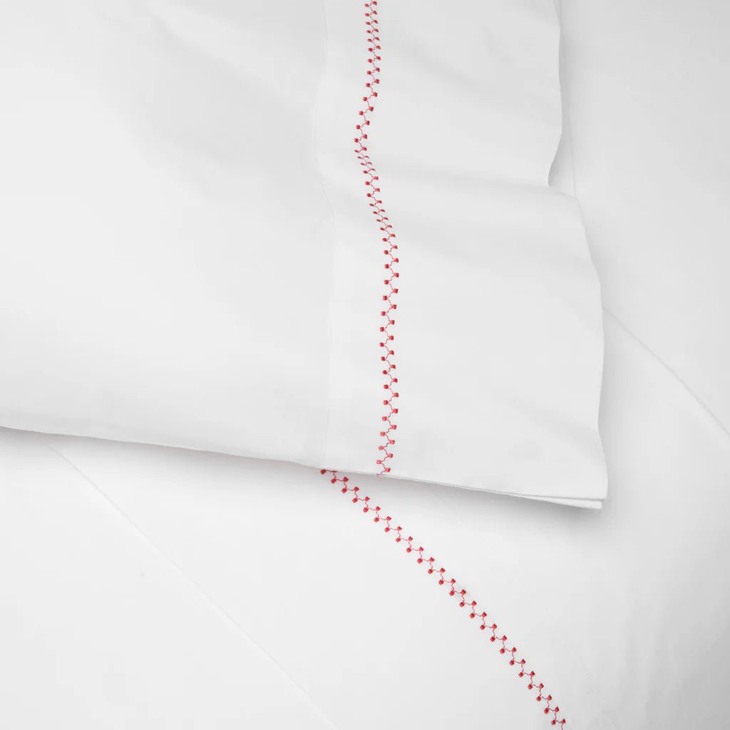 Anketi Azalea Organic Cotton Sheets John Robshaw King Pillow Cases - 20" x 40" - Set of 2 Azalea at FIG LINENS AND HOME 1