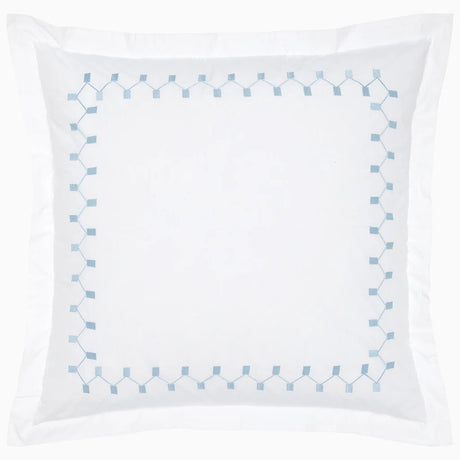 Anketi Light Indigo Border Organic Sham by John Robshaw Euro Square Sham Light Indigo at FIG LINENS AND HOME 1