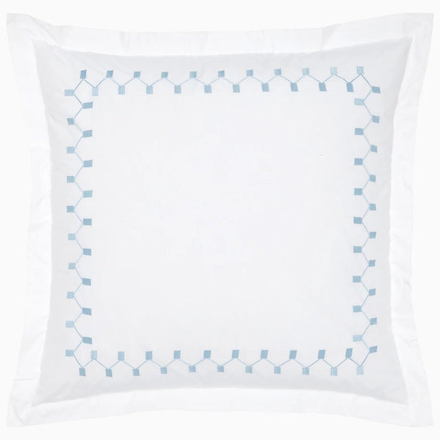 Anketi Light Indigo Border Organic Sham by John Robshaw Euro Square Sham Light Indigo at FIG LINENS AND HOME 1