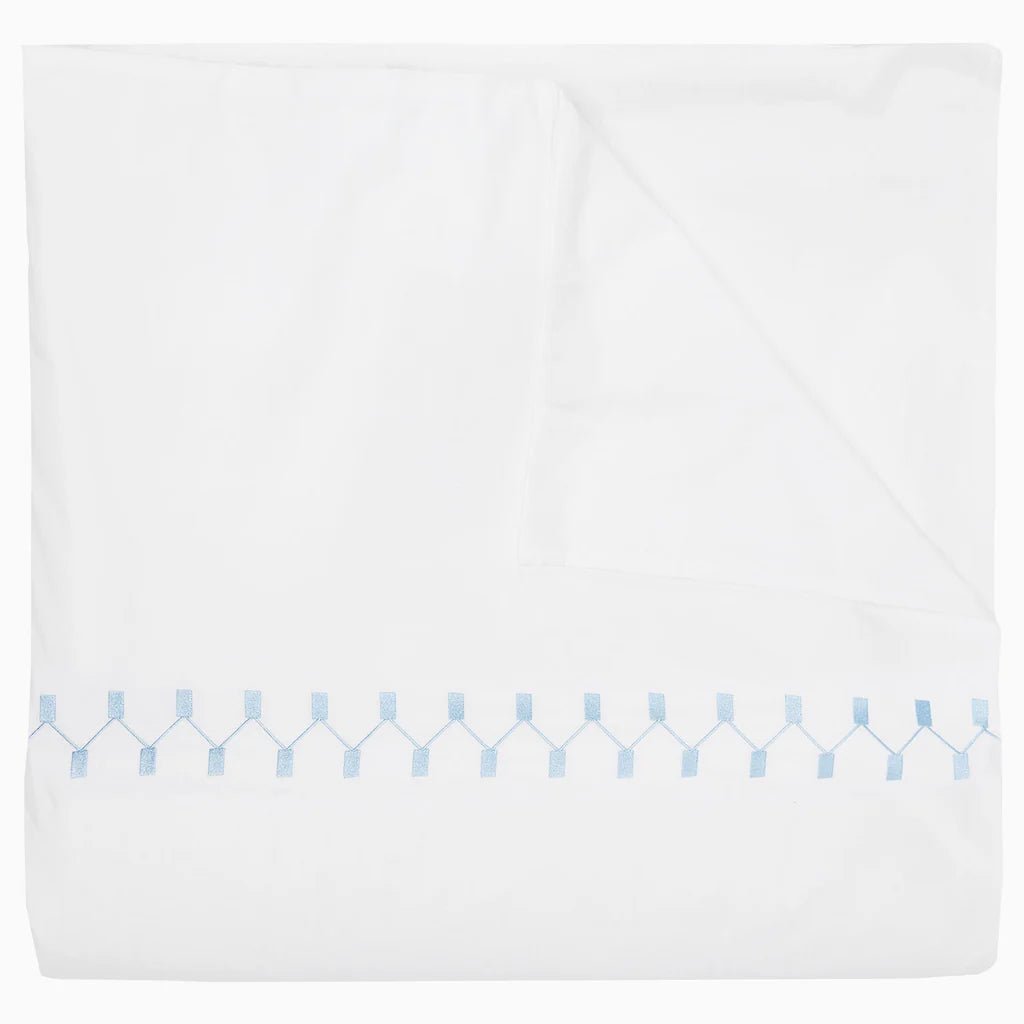 Anketi Light Indigo Border Organic Sham by John Robshaw King Sham Light Indigo at FIG LINENS AND HOME 3