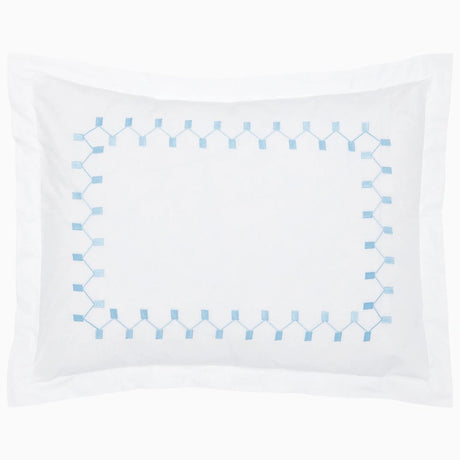 Anketi Light Indigo Border Organic Sham by John Robshaw King Sham Light Indigo at FIG LINENS AND HOME 2