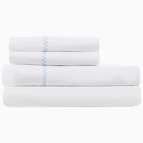 John Robshaw Sheets Stack - Anketi Light Indigo Bedding at Fig Linens and Home