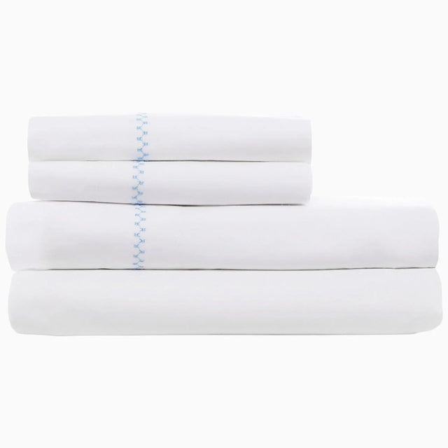 John Robshaw Sheets Stack - Anketi Light Indigo Bedding at Fig Linens and Home