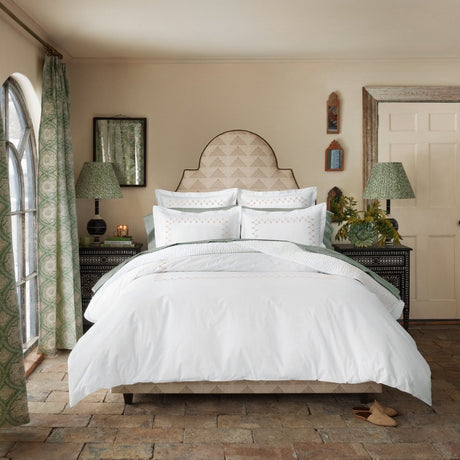 Anketi Natural Border Organic Duvet by John Robshaw at Fig Linens and Home - 1
