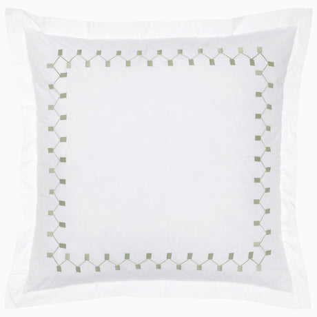 Anketi Sage Border Organic Sham by John Robshaw at Fig Linens and Home - 1