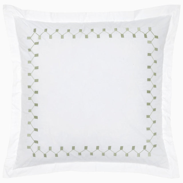 Anketi Sage Border Organic Sham by John Robshaw at Fig Linens and Home - 1
