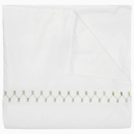 Anketi Sage Border Organic Duvet by John Robshaw at Fig Linens and Home - 1