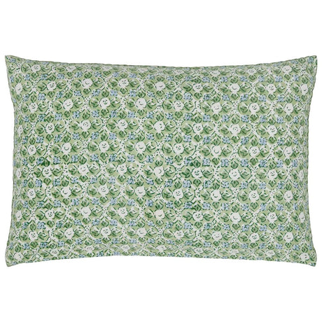 John Robshaw Ankur Mirrored Green Lumbar Pillow at Fig Linens and Home - Back View