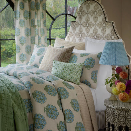 John Robshaw Ankur Mirrored Green Lumbar Pillow at Fig Linens and Home - Lifestyle