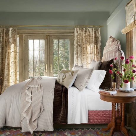 Cinde Coffee Brown Organic Cotton Duvet Covers and Shams by John Robshaw at Fig Linens and Home 2