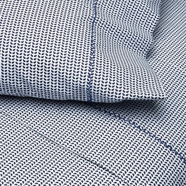 Cinde Indigo Navy Blue Organic Cotton Sheets by John Robshaw at Fig Linens and Home