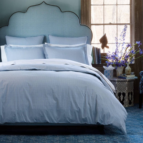 Cinde Navy Organic Duvet by John Robshaw at Fig Linens and Home - Lifestyle View 1