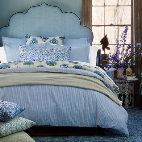 Cinde Navy Organic Duvet by John Robshaw at Fig Linens and Home -  Lifestyle View 2
