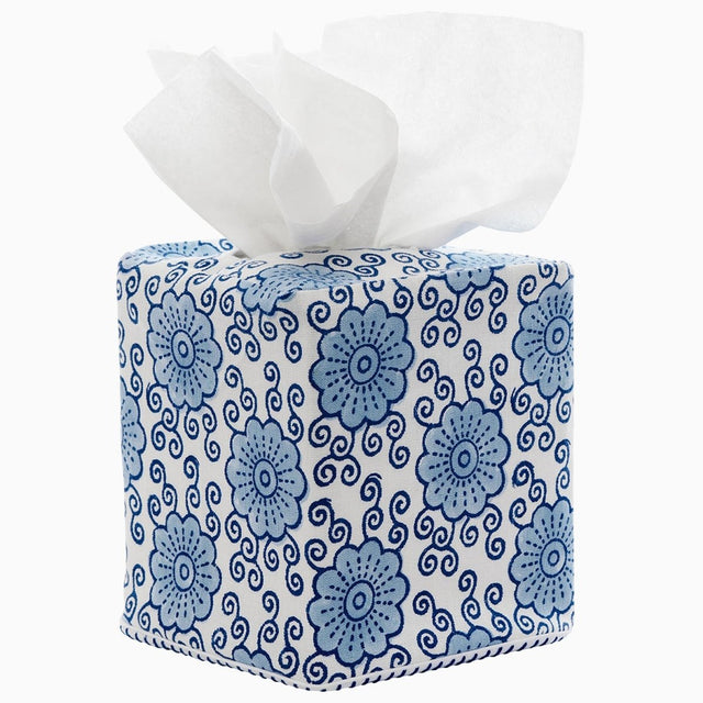 Damini Indigo Tissue Box Cover by John Robshaw at Fig Linens and Home - 1