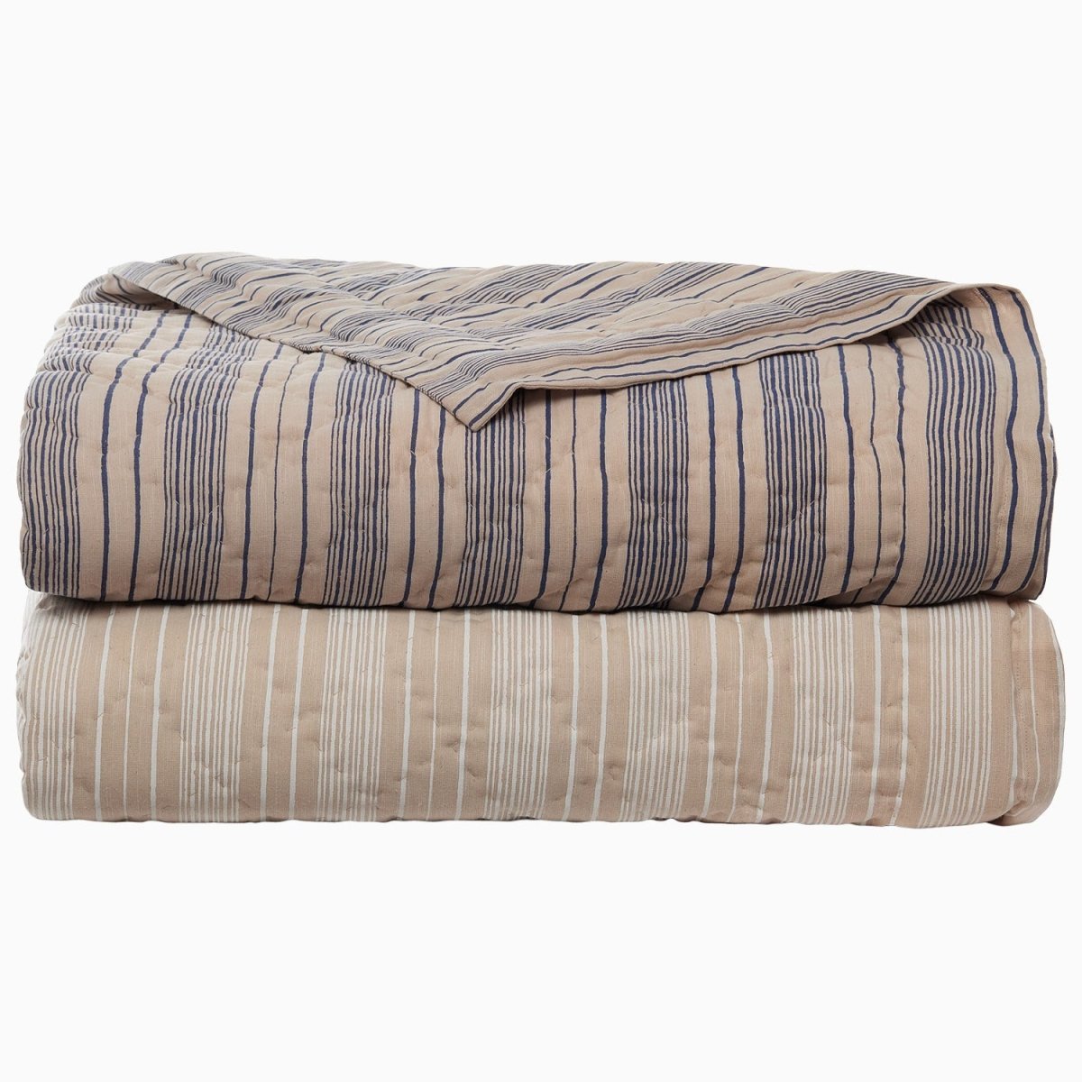 Darika Indigo Quilt by John Robshaw at Fig Linens and Home - Stack of 2 Colors in Darika