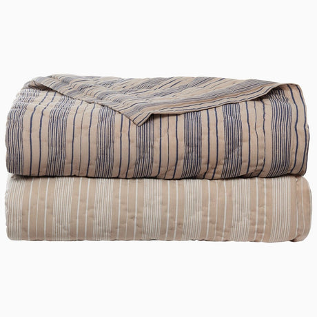 Darika Indigo Quilt by John Robshaw at Fig Linens and Home - Stack of 2 Colors in Darika