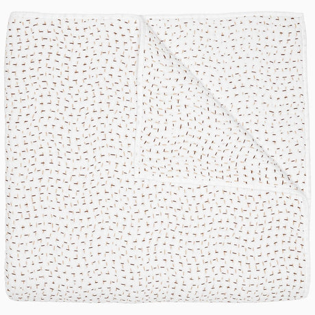 Organic Hand Stitched Coffee Quilt by John Robshaw at Fig Linens and Home - 1