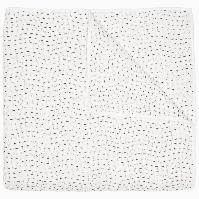 Organic Hand Stitched Coffee Quilt by John Robshaw at Fig Linens and Home - 1