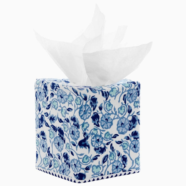 Ipsita Indigo Tissue Box Cover by John Robshaw at Fig Linens and Home - 1