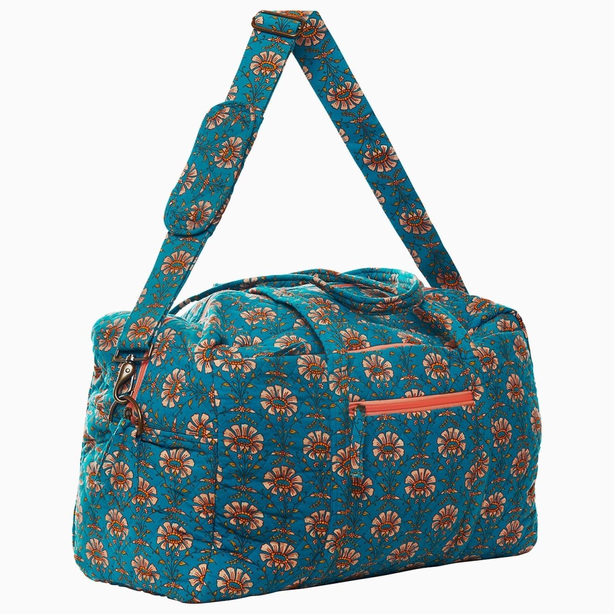 Jeeva Teal Duffle Bag by John Robshaw at Fig Linens and Home - 1