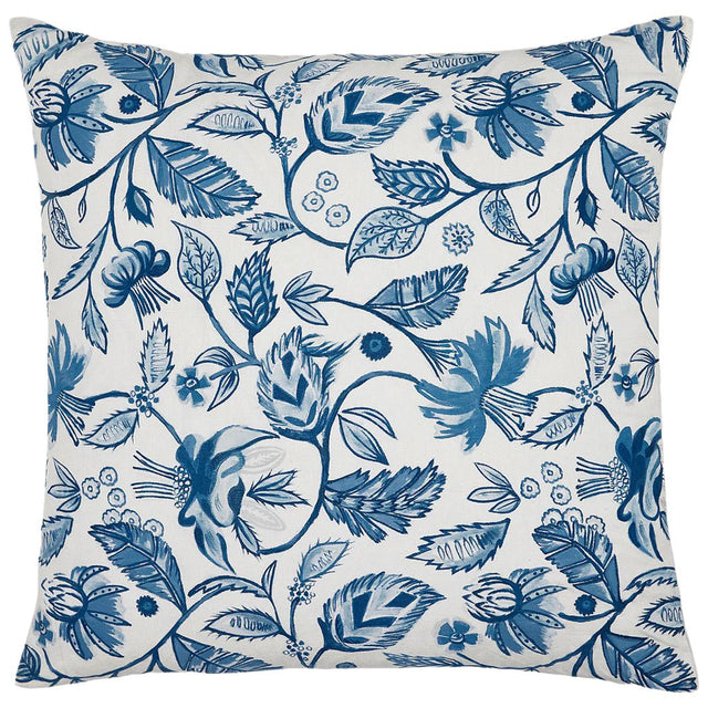 Lavana Hand Painted Decorative Pillow by John Robshaw 22" x 22" Decorative Pillow Indigo at FIG LINENS AND HOME 1