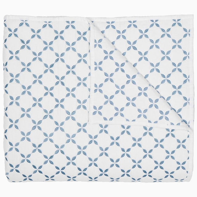 Layla Light Indigo Quilt by John Robshaw at Fig Linens and Home - 1