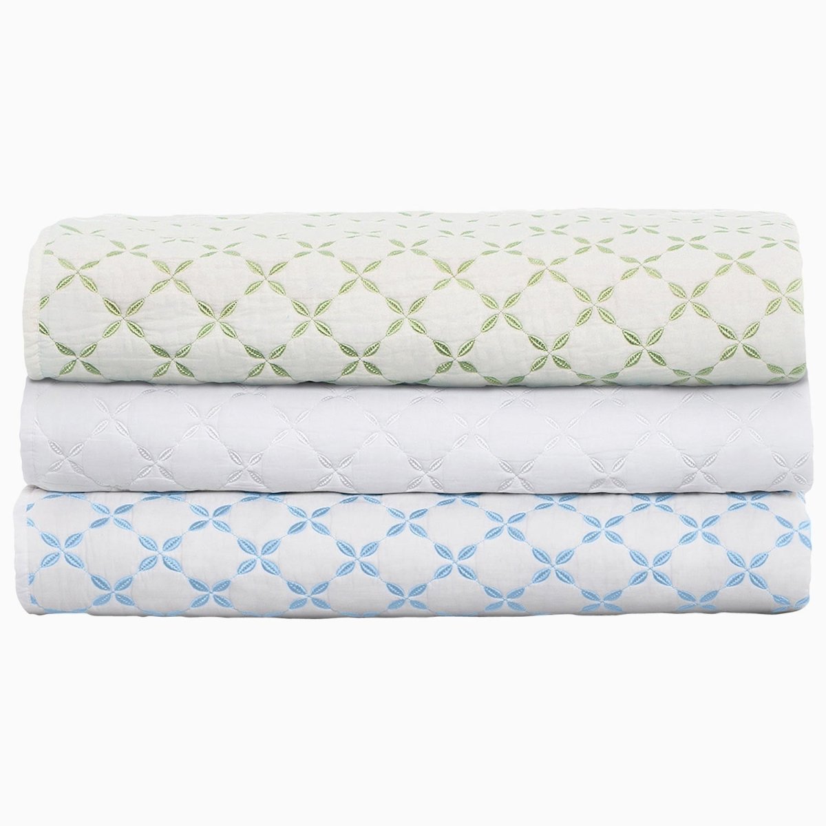 Layla Light Indigo Quilt by John Robshaw at Fig Linens and Home - 3