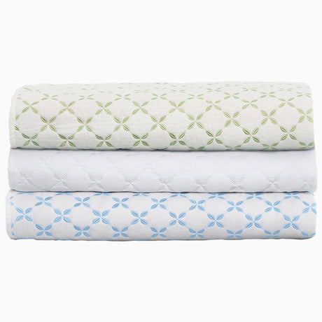Layla Light Indigo Quilt by John Robshaw at Fig Linens and Home - 3