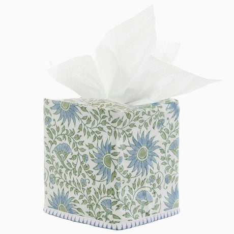 Luvika Light Indigo Tissue Box Cover by John Robshaw at Fig Linens and Home - 1