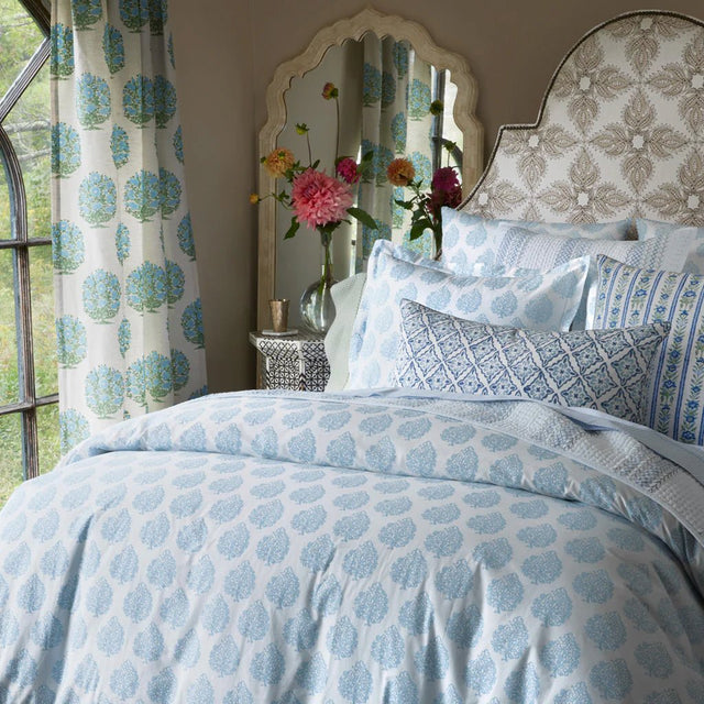 John Robshaw Mali Light Indigo Organic Duvet Covers and Shams at Fig Linens and Home 3