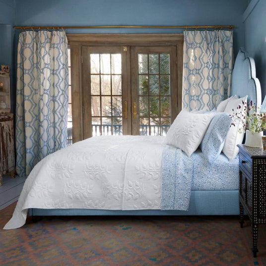 Manya White Organic Coverlet by John Robshaw at Fig Linens and Home - 2