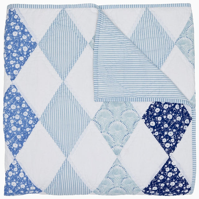 Namit Azure Quilt by John Robshaw at Fig Linens and Home - 1