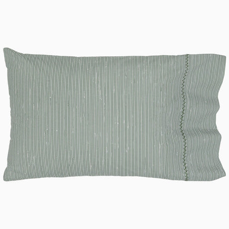 Nandi Dark Sage Organic Sheet Set by John Robshaw at Fig Linens and Home - 3